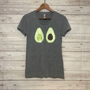 American Apparel The Track Shirt Gray Avocado Graphic Tee Medium